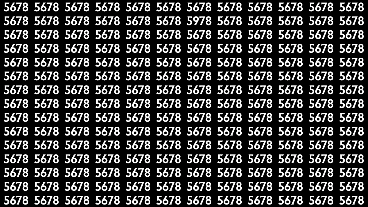 Optical Illusion: Within 9 Seconds Spot The Number 5978 among 5678