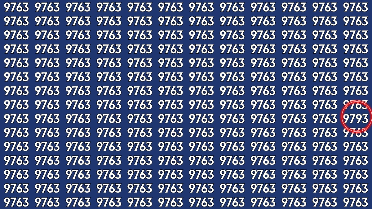 Optical Illusion: Within 9 Seconds Spot The Number 9793 among 9763