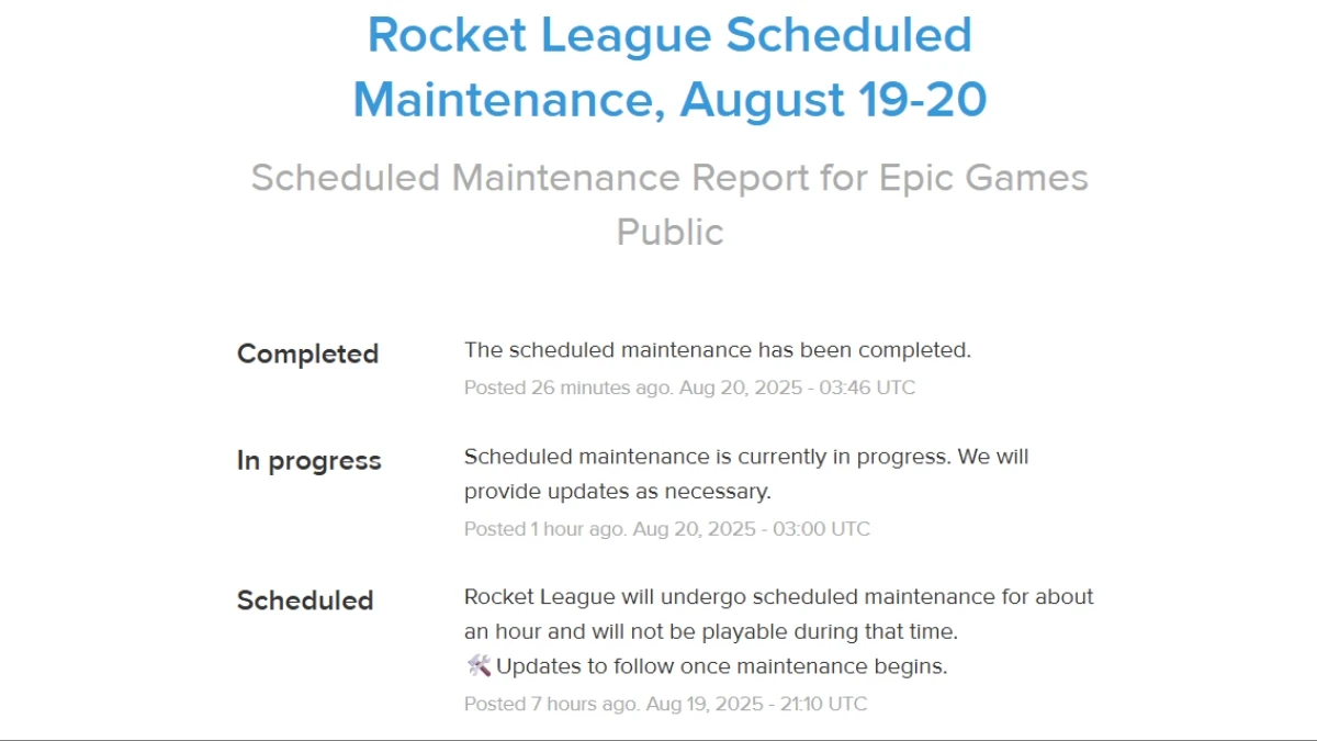 Are Rocket League Servers Down? Why is Rocket League Not Working?