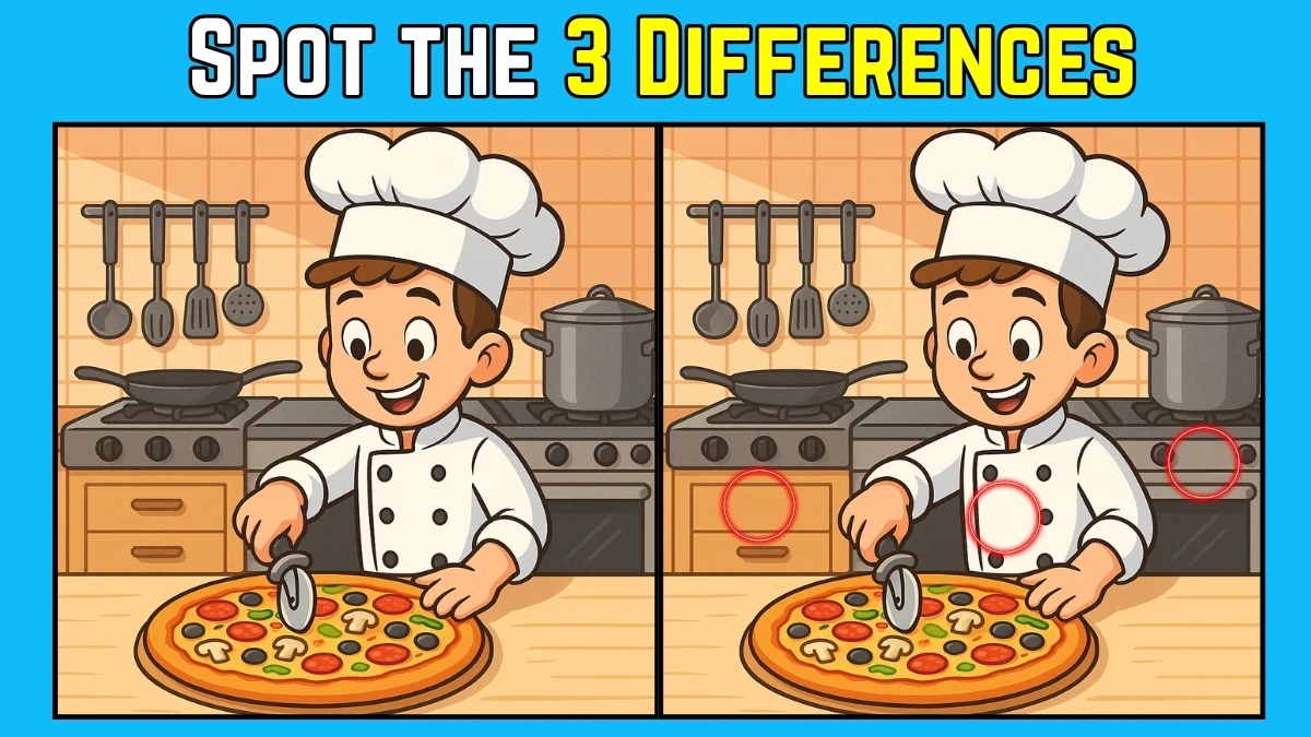 Spot the Difference: Only the sharpest eyes can spot 3 differences in this Chef Image in 7 Secs