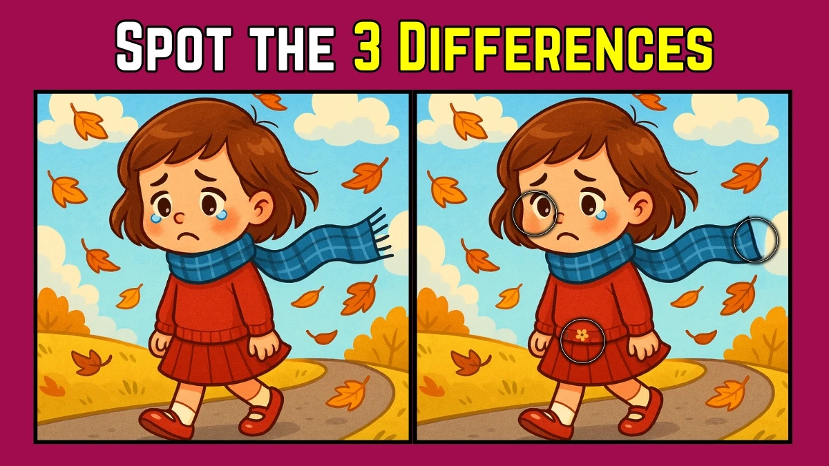 Spot the Difference: Only the sharpest eyes can spot 3 differences in this Sad Girl Image in 8 Secs