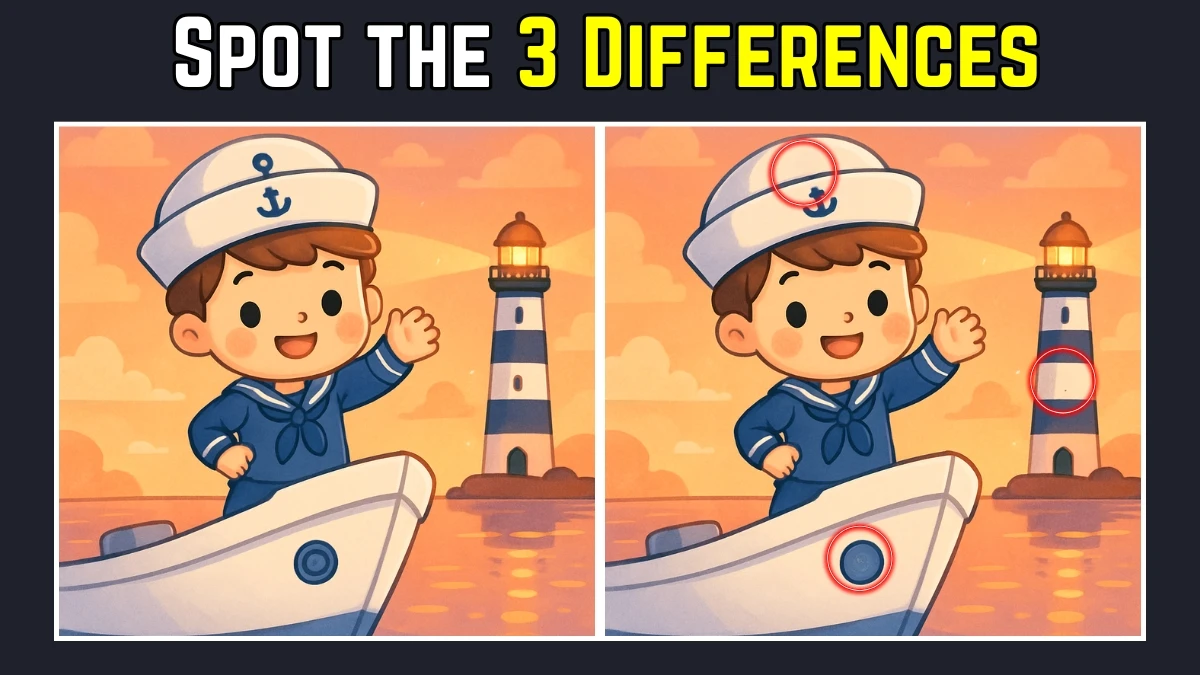 Spot the Difference: Only the sharpest eyes can spot 3 differences in this Sailor Image in 8 Secs