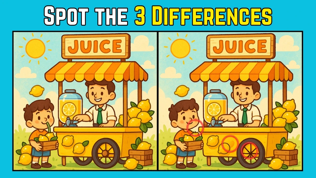 Spot the Difference: Within 8 Seconds Spot The 3 Differences in this Juice Shop Image