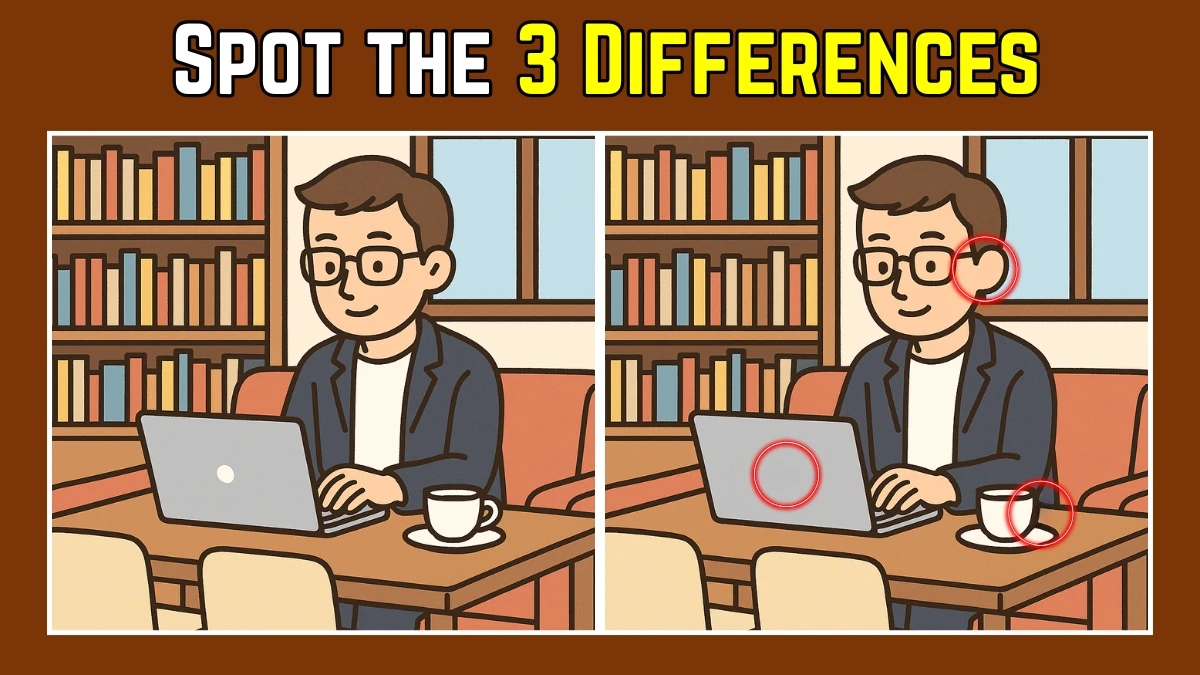 Spot the Difference: Within 8 Seconds Spot The 3 Differences in this Office Guy Image