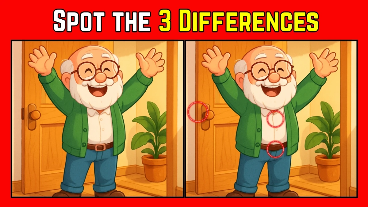Spot the Difference: Within 8 Seconds Spot The 3 Differences in this Old Man Image