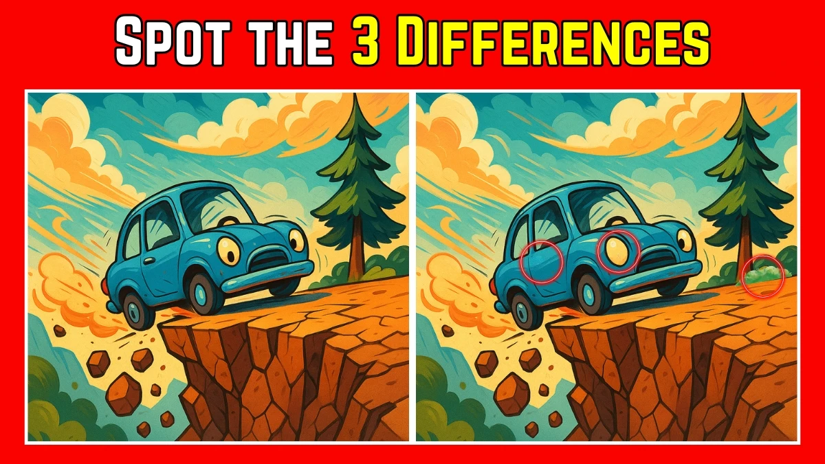 Spot the Difference: Within 9 Seconds Spot The 3 Differences in this Car Accident Image