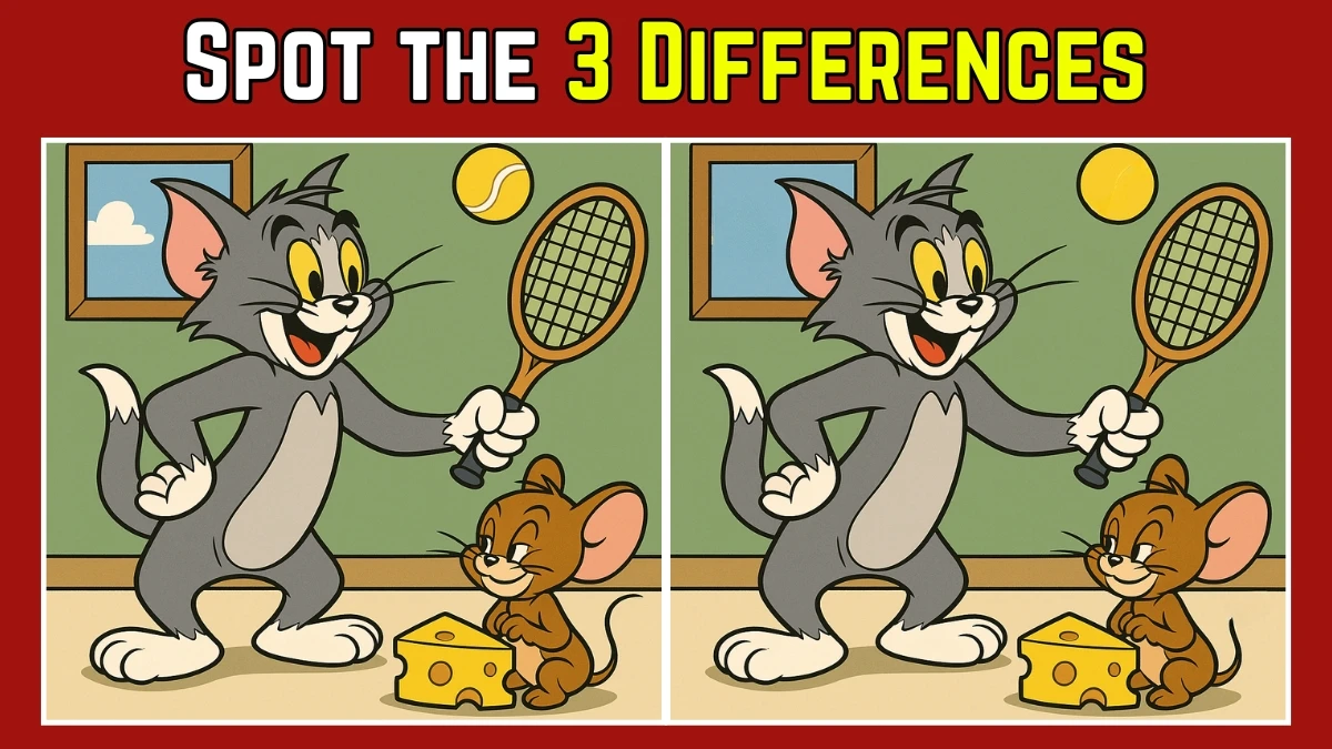 Spot the Difference: Within 9 Seconds Spot The 3 Differences in this Tom and Jerry Image