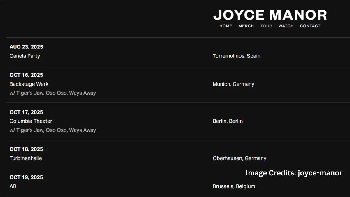Joyce Manor 2025 UK & Europe Tour Dates - Full Schedule