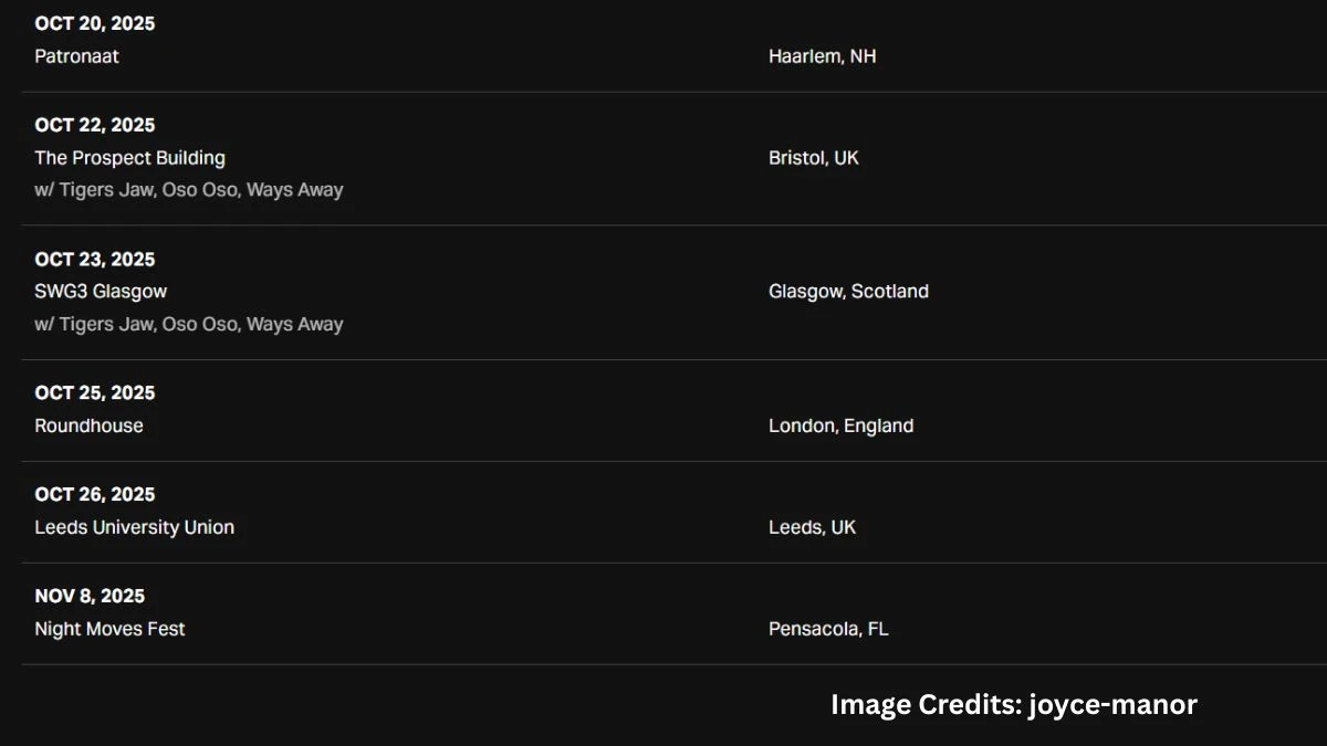 Joyce Manor 2025 UK & Europe Tour Dates - Full Schedule