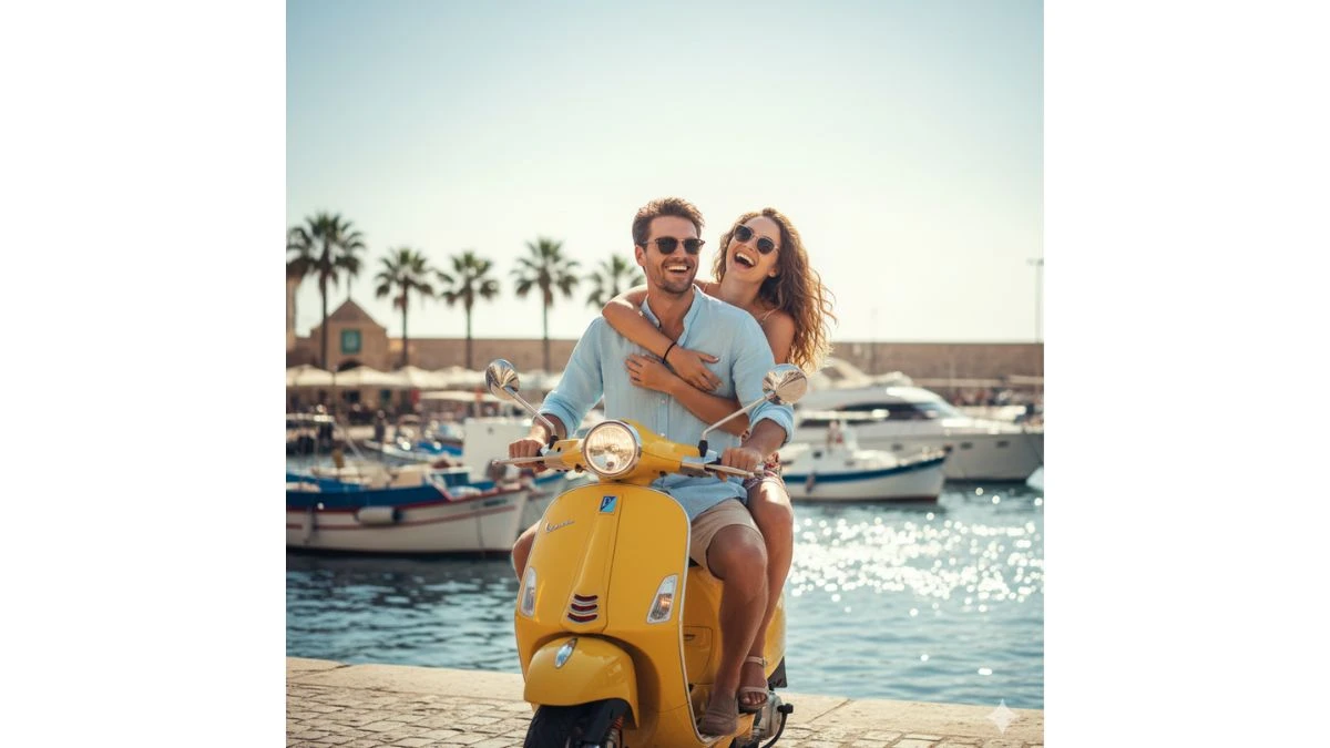 10 Gemini AI Vespa Couple Cinematic Prompts to Create DSLR-Style Professional Portraits