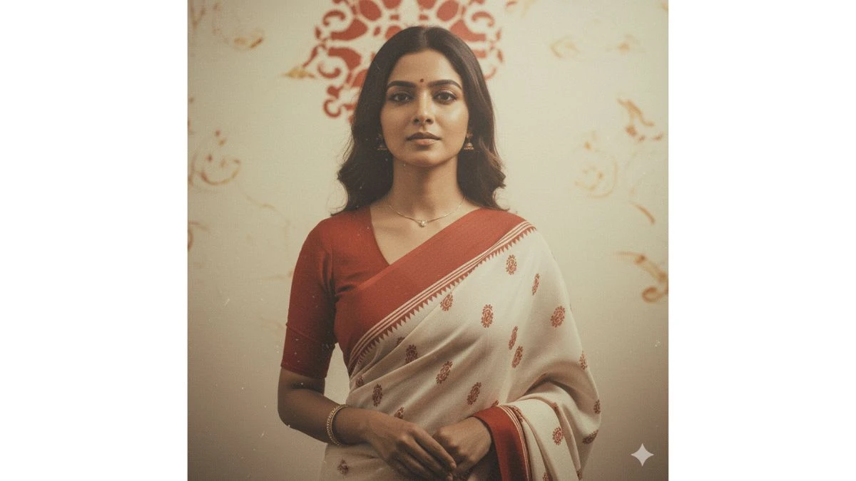 10 Easy Google Gemini AI Prompts Copy Paste to Create a Stunning Durga Puja Saree Look