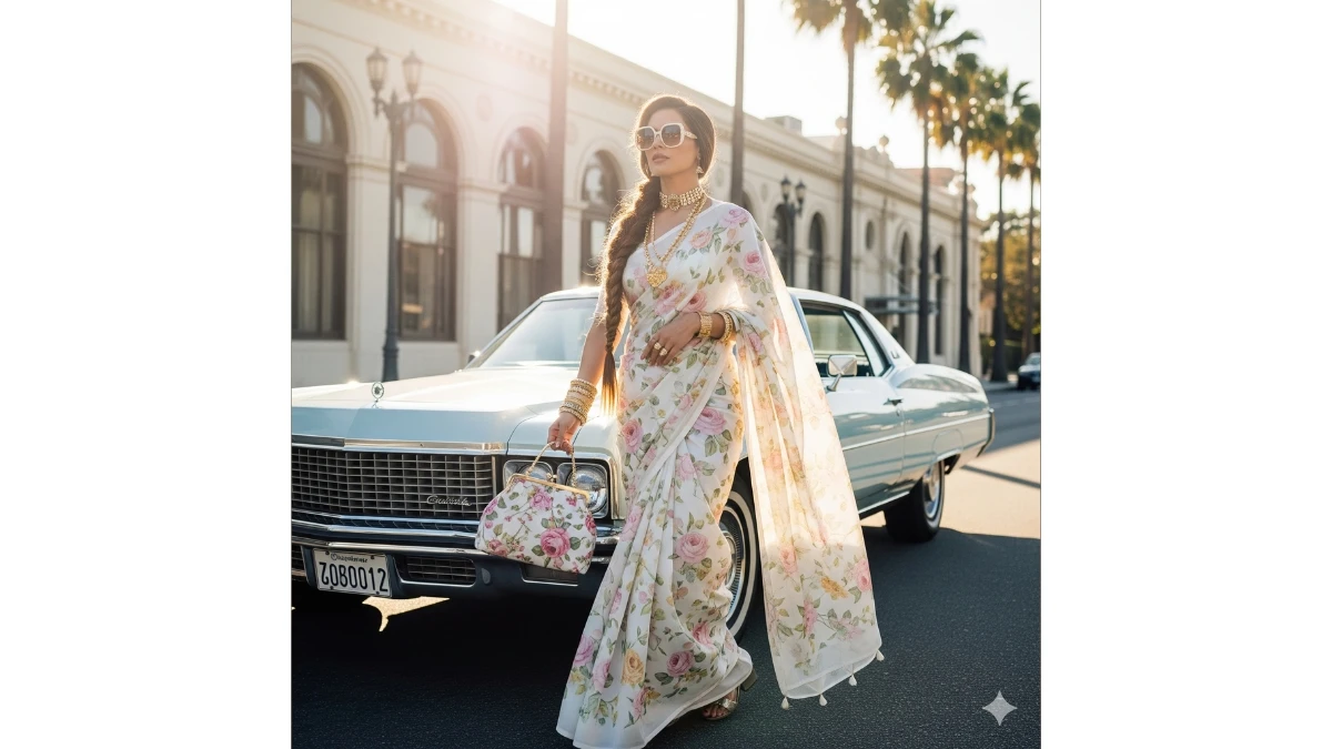 10 Free Gemini AI Photo Editing Prompts Copy Paste For Girls: Now Create Bollywood Retro Style and Cinematic Saree Photos