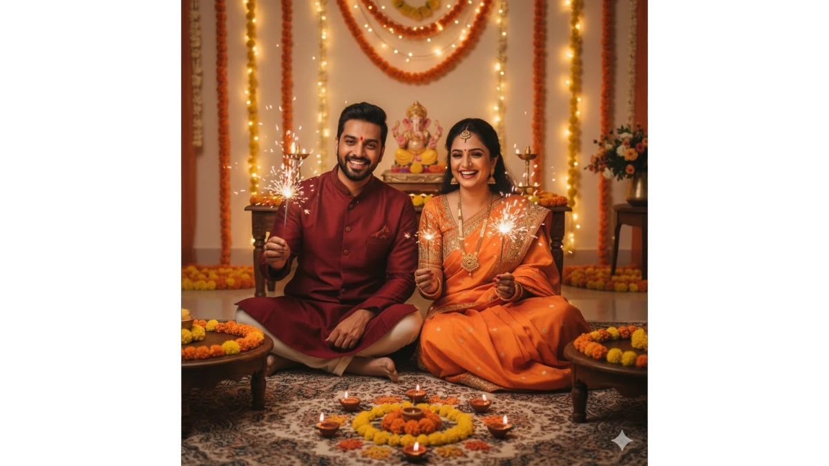 20 Diwali Celebration Gemini Nano Banana AI Photo Editing Prompts Copy Paste for Couples