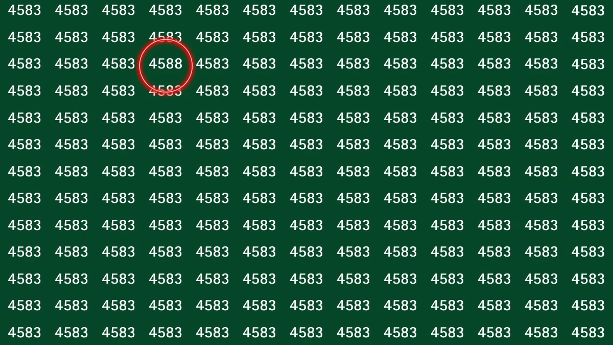 Optical Illusion: Within 8 Seconds Spot the Number 4588 among 4583