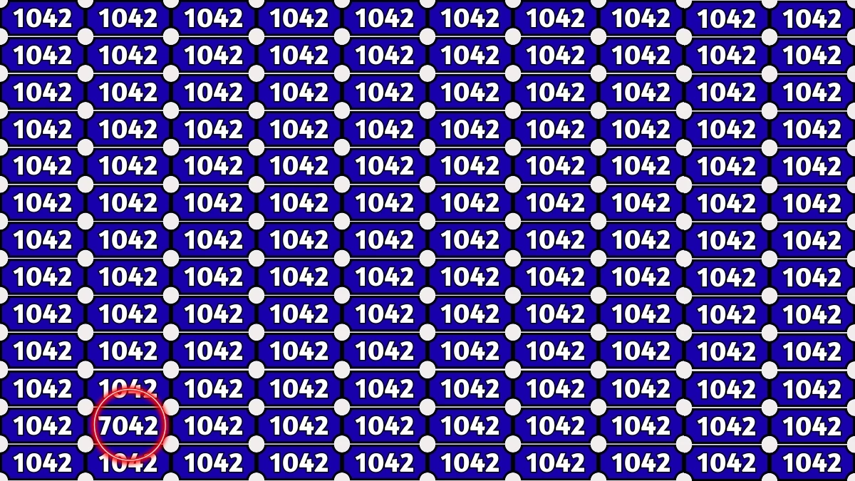Optical Illusion Puzzle IQ Test: Within 8 Seconds Spot The Number 7042 among 1042s