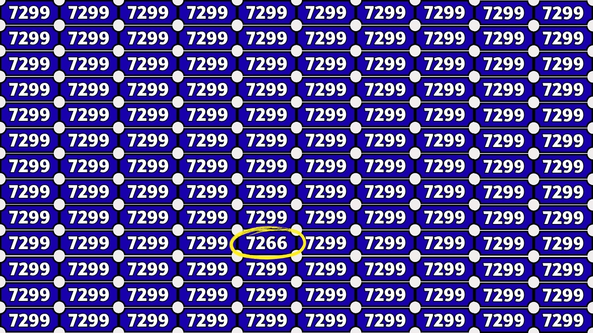 Optical Illusion Puzzle IQ Test: Within 8 Seconds Spot The Number 7266 among 7299s