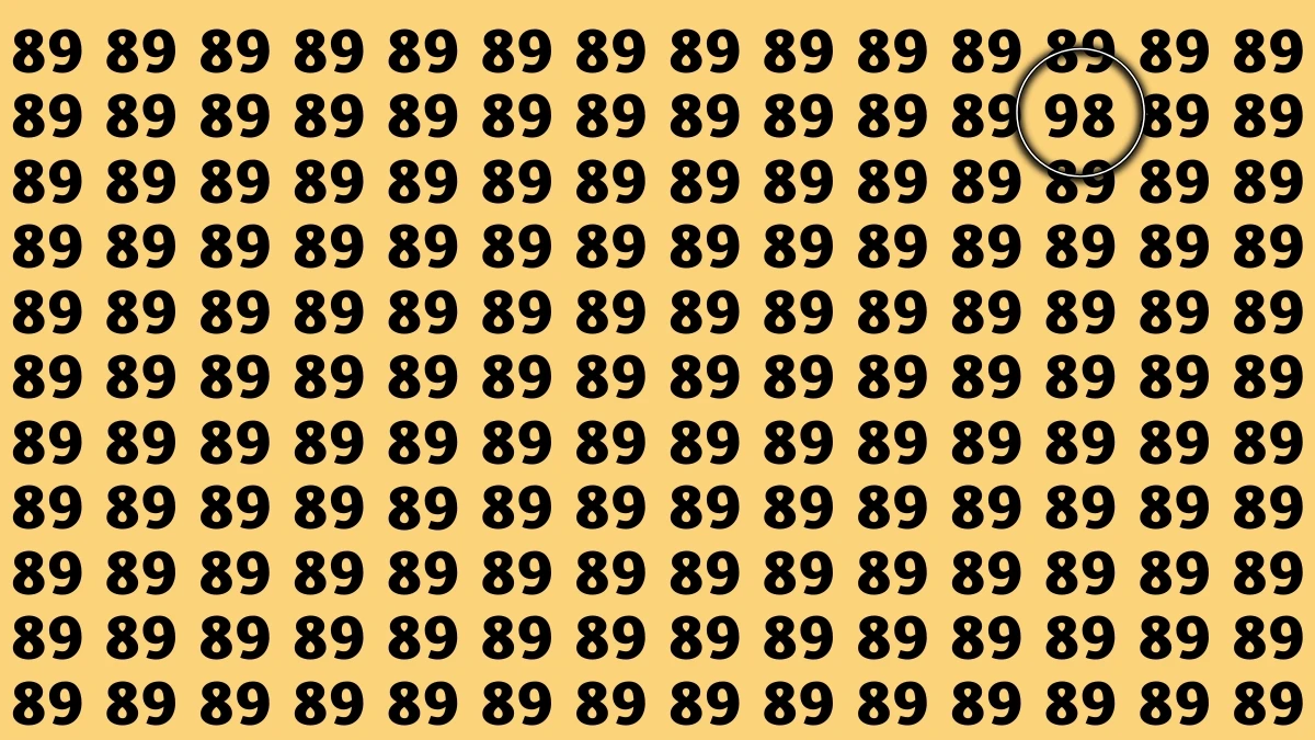 Observation Find it Out: Within 7 Seconds Spot The Number 98 among 89