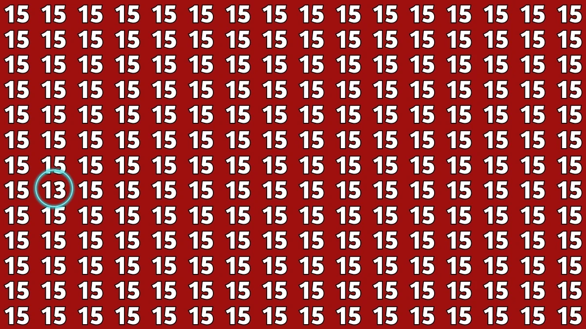 Observation Find It Out: Within 7 Seconds Spot The Number 13 among 15s
