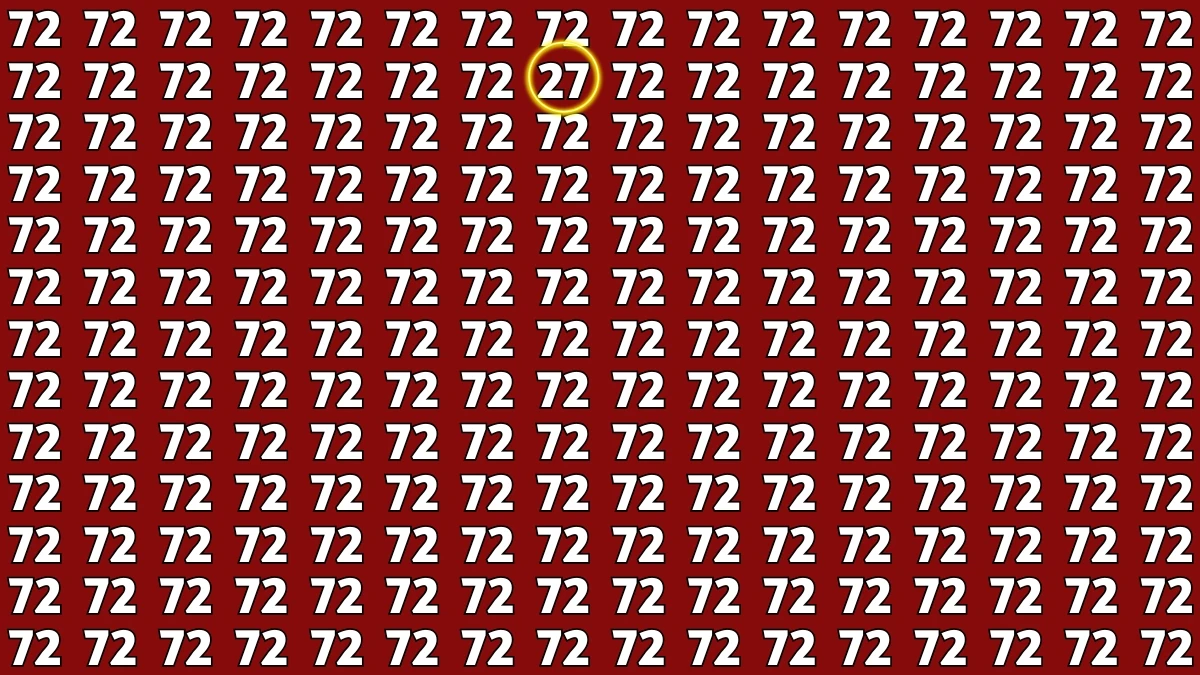 Observation Find it Out: Within 7 Seconds Spot The Number 27 among 72