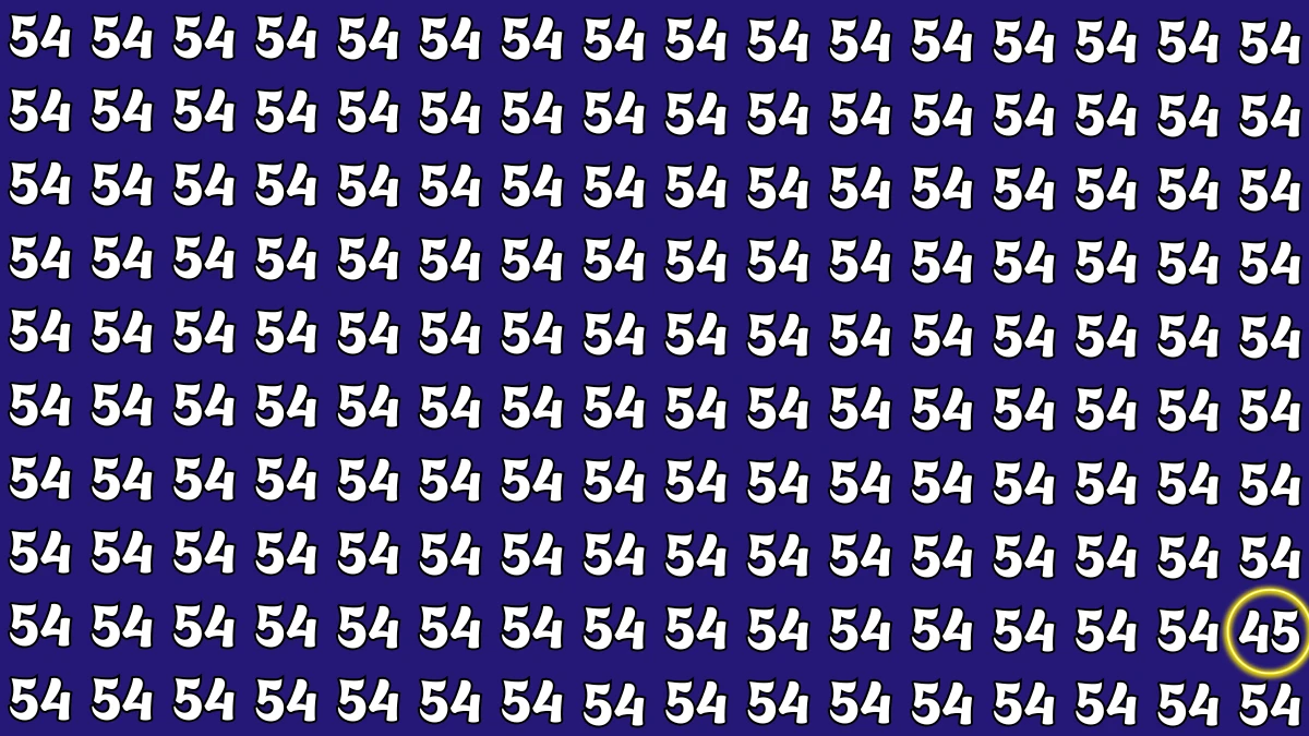 Observation Find It Out: Within 7 Seconds Spot The Number 45 among 54s