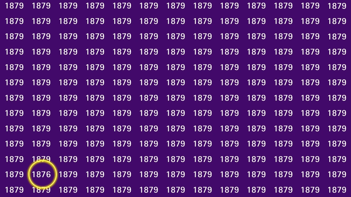 Observation Find It Out: Within 9 Seconds Spot The Number 1876 among 1879s