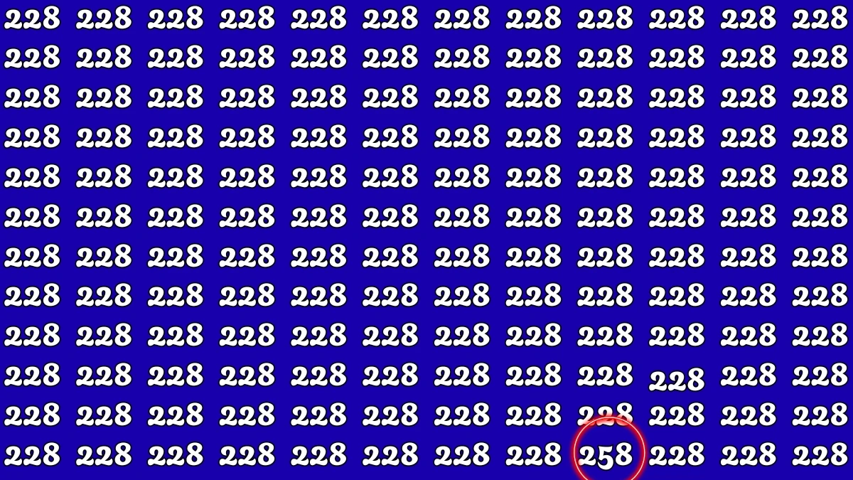 Optical Illusion 7 Seconds Challenge: Only People with Eagle Eyes Can spot the Number 258