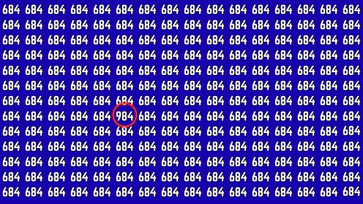 Optical Illusion 7 Seconds Challenge: Only People with Eagle Eyes Can spot the Number 684