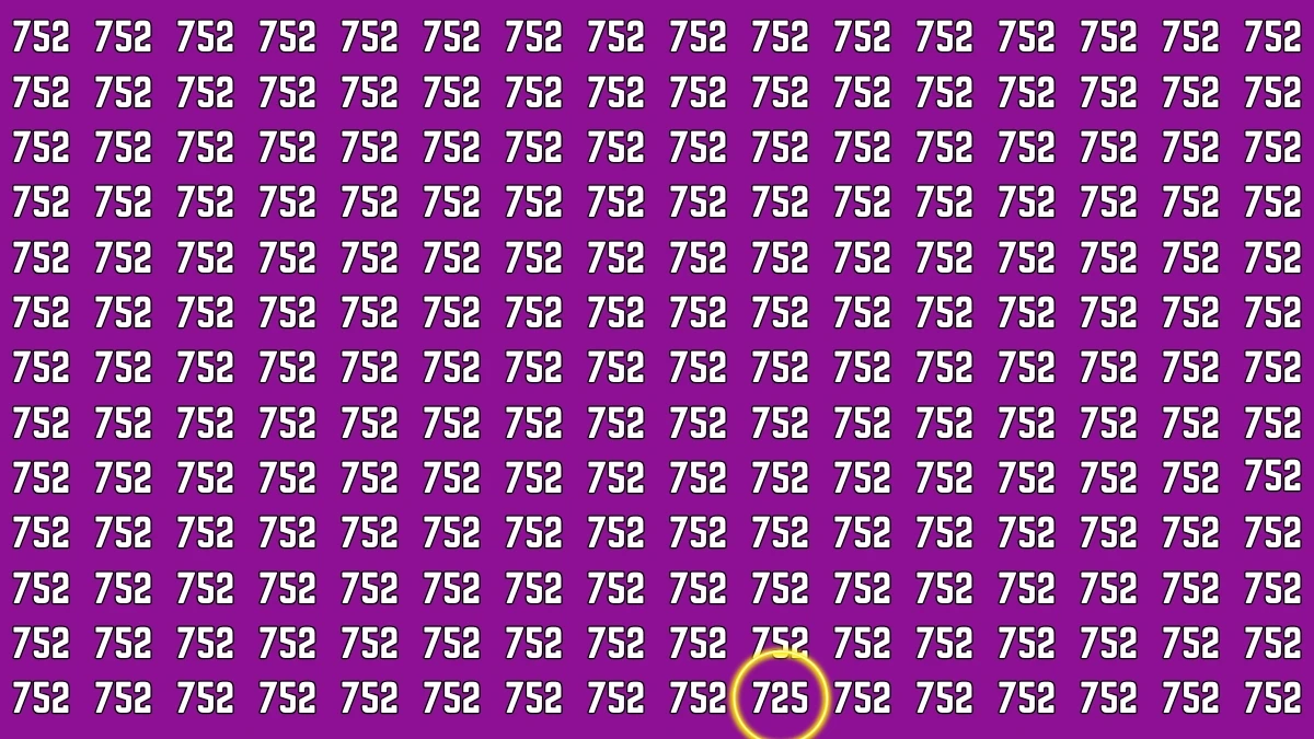 Optical Illusion 7 Seconds Challenge: Only People with Eagle Eyes Can spot the Number 725