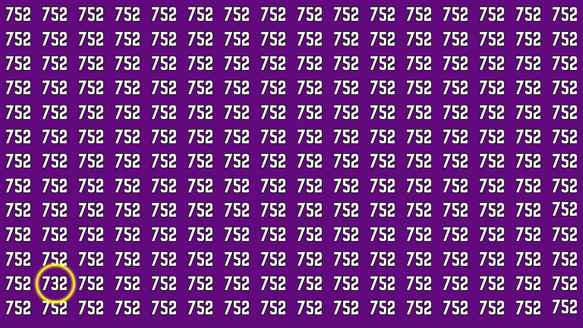 Optical Illusion 7 Seconds Challenge: Only People with Eagle Eyes Can spot the Number 732
