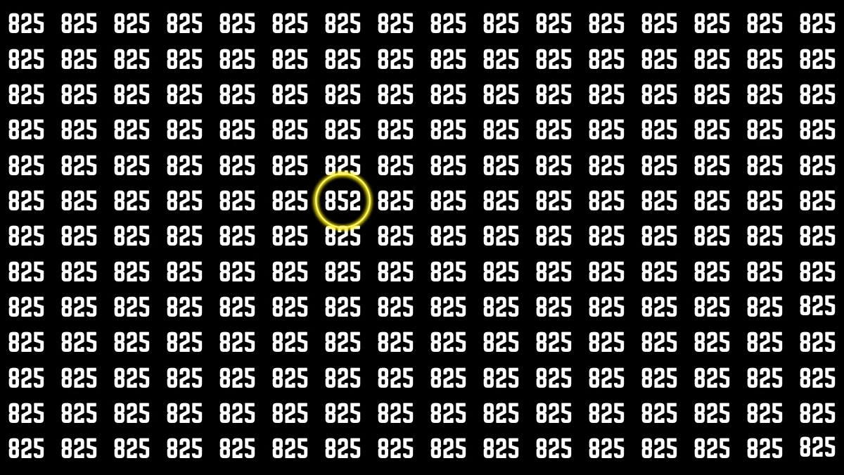 Optical Illusion 7 Seconds Challenge: Only People with Eagle Eyes Can spot the Number 852
