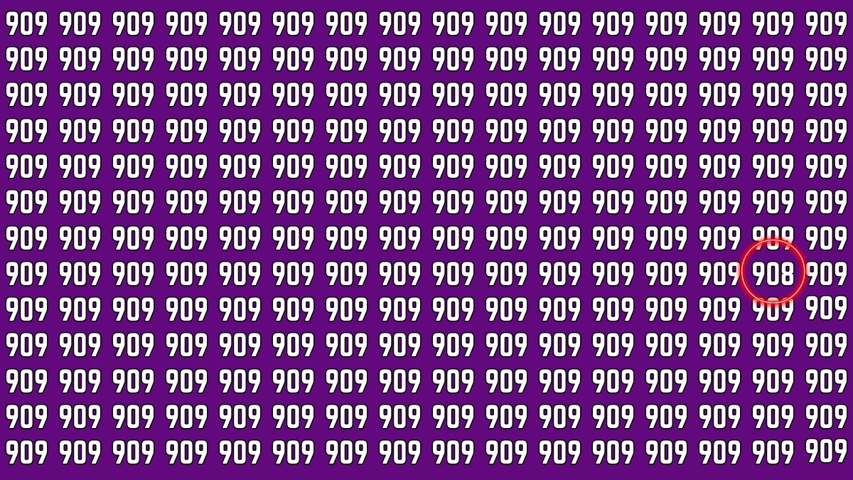 Optical Illusion 7 Seconds Challenge: Only People with Eagle Eyes Can spot the Number 908