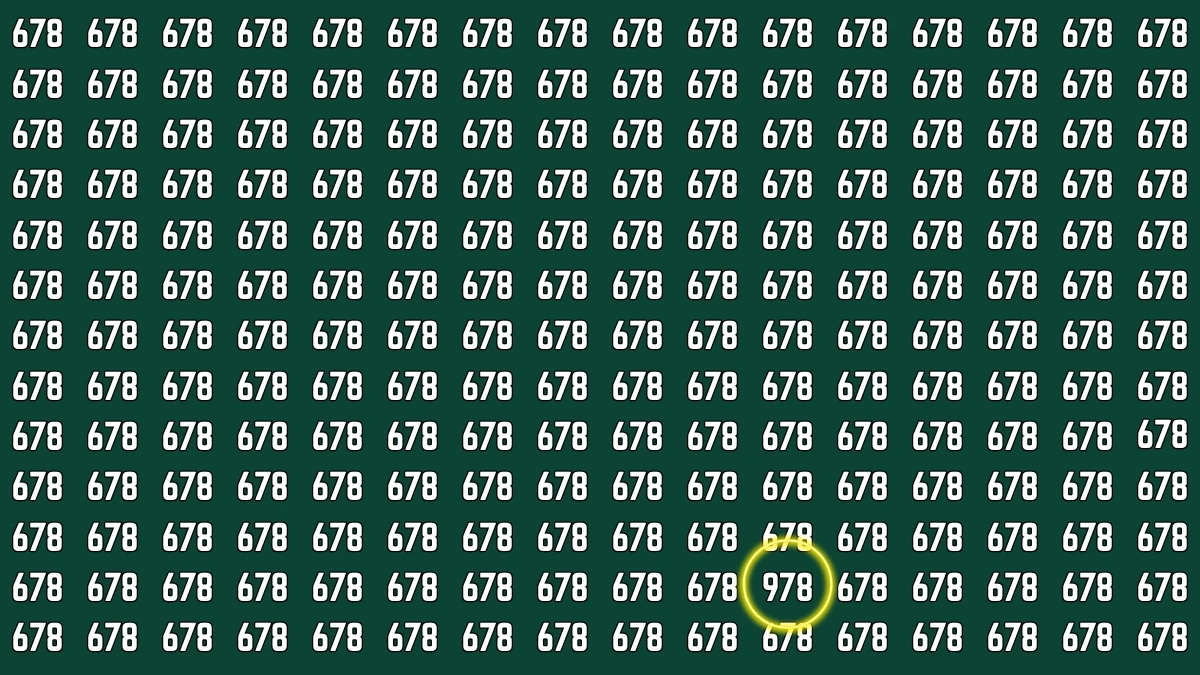 Optical Illusion 7 Seconds Challenge: Only People with Eagle Eyes Can spot the Number 978
