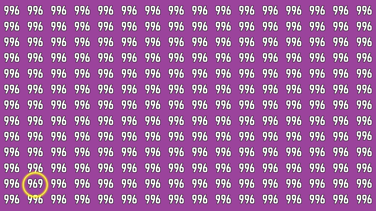 Optical Illusion 8 Seconds Challenge: Only People with Eagle Eyes Can spot the Number 969