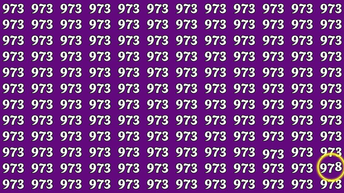 Optical Illusion 8 Seconds Challenge: Only People with Eagle Eyes Can spot the Number 978
