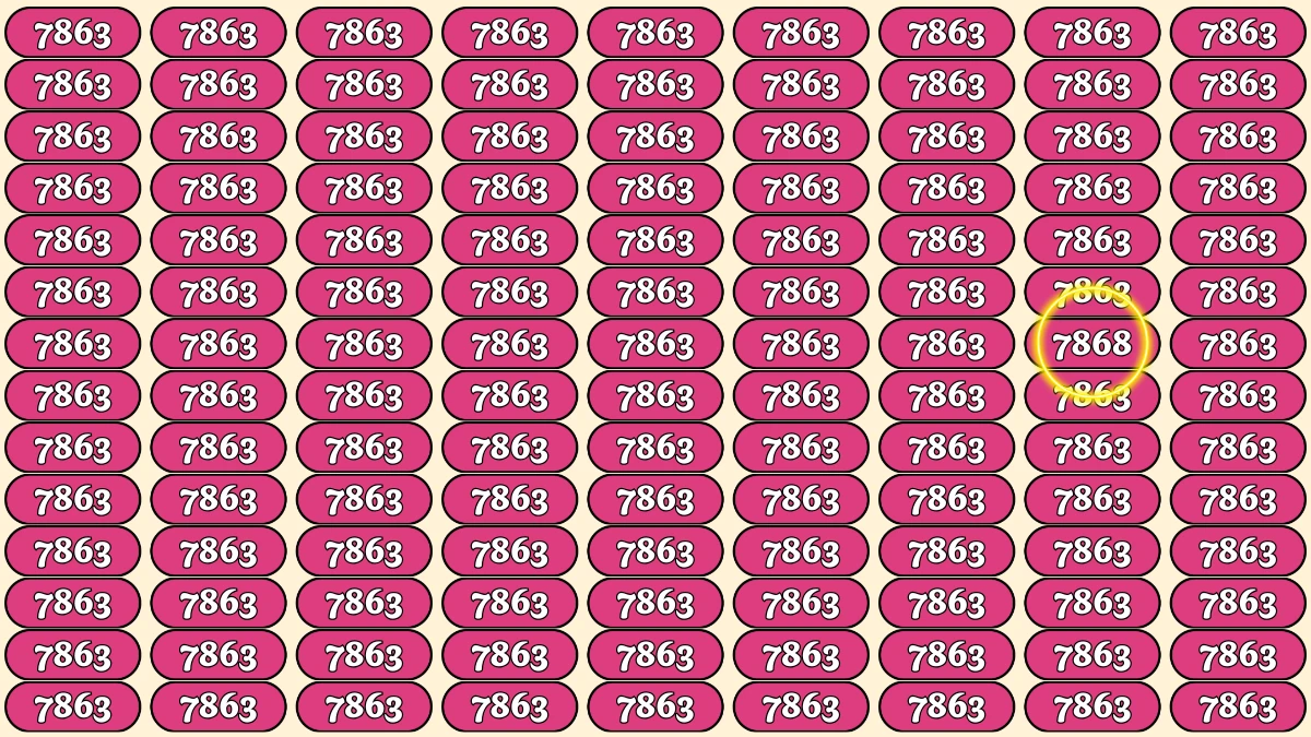 Optical Illusion Puzzle IQ Test: Within 8 Seconds Spot The Number 7868  among 7863s