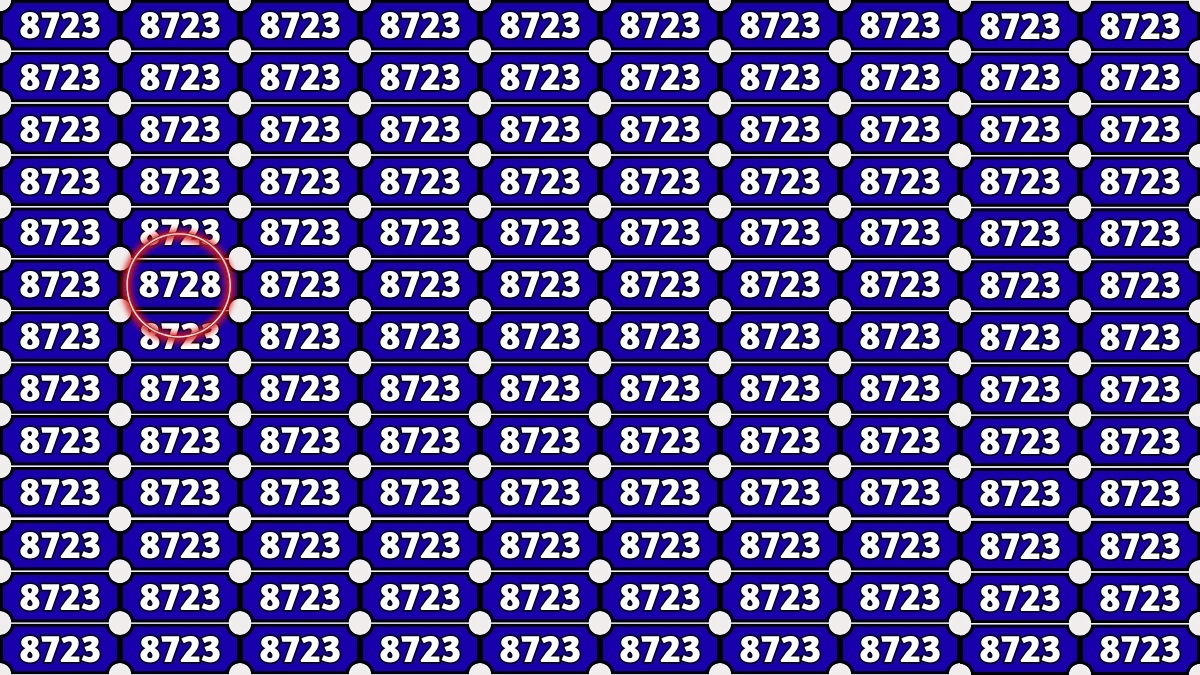 Optical Illusion Puzzle IQ Test: Within 8 Seconds Spot The Number 8728 among 8723s