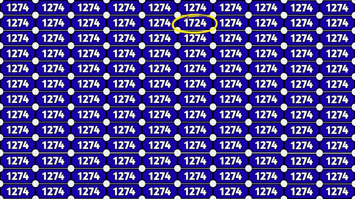 Optical Illusion Puzzle IQ Test: Within 9 Seconds Spot The Number 1724 among 1274s
