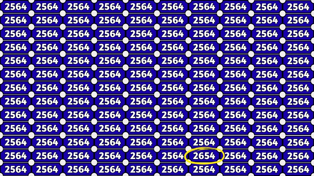 Optical Illusion Puzzle IQ Test: Within 9 Seconds Spot The Number 2654 among 2564s