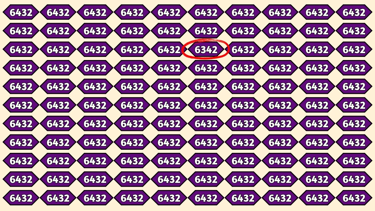 Optical Illusion Puzzle IQ Test: Within 9 Seconds Spot The Number 6342 among 6432s