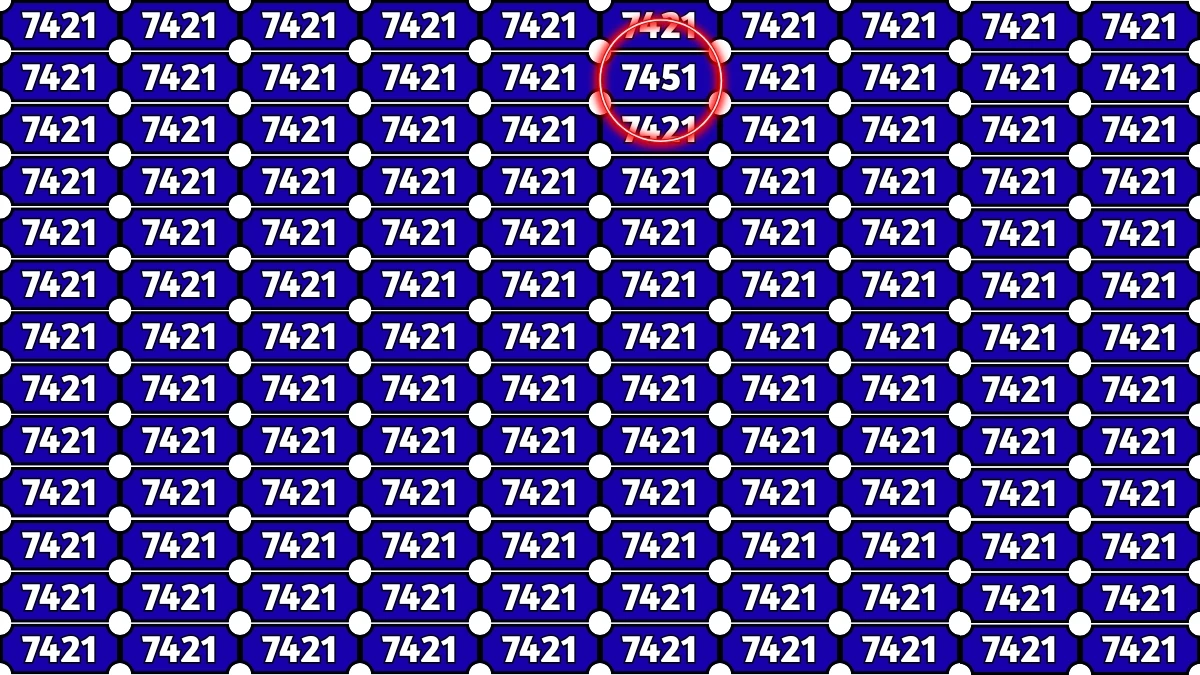 Optical Illusion Puzzle IQ Test: Within 9 Seconds Spot The Number 7451 among 7421s