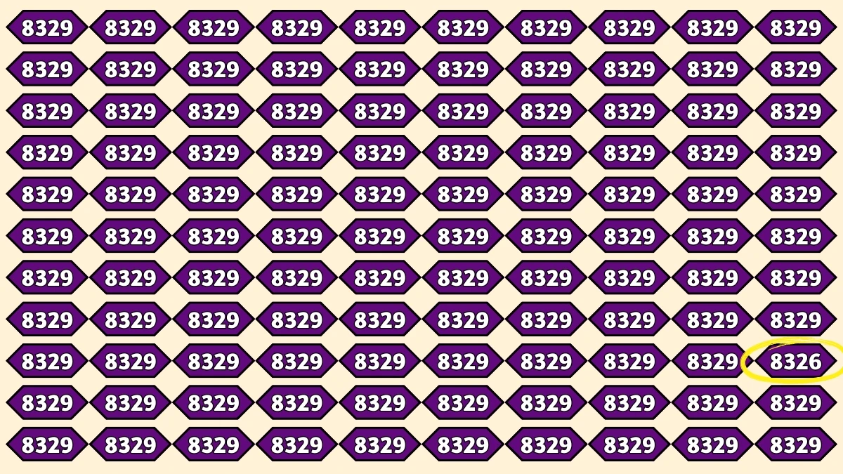 Optical Illusion Puzzle IQ Test: Within 9 Seconds Spot The Number 8326 among 8329s