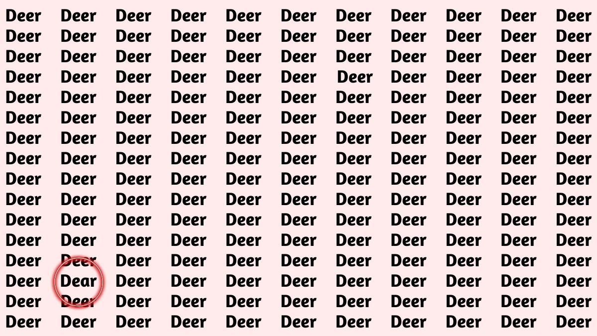 Optical Illusion Visual Test: Within 5 Seconds Spot The Word DEAR among DEERs