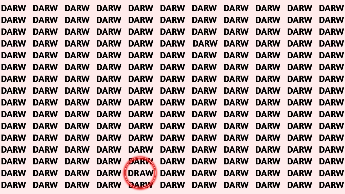 Optical Illusion Visual Test: Within 5 Seconds Spot The Word DRAW among DARWs