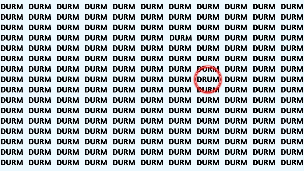 Optical Illusion Visual Test: Within 5 Seconds Spot The Word DRUM among DURMs