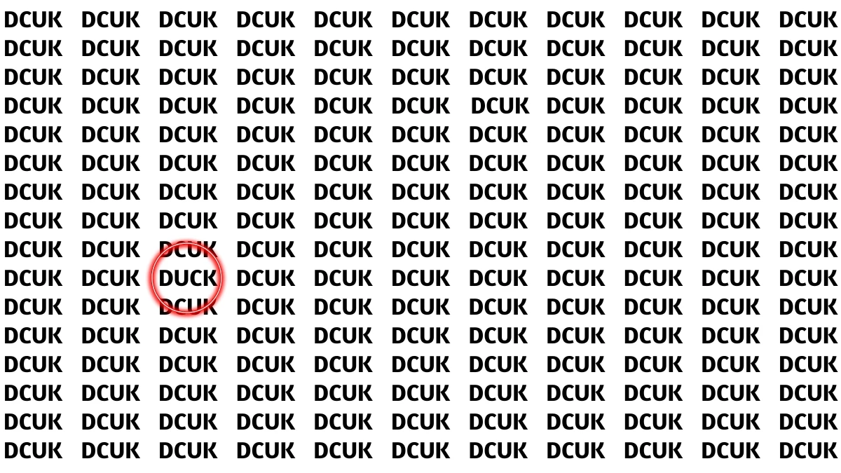 Optical Illusion Visual Test: Within 5 Seconds Spot The Word DUCK among DCUKs