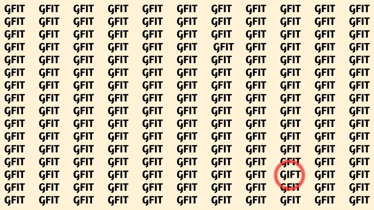 Optical Illusion Visual Test: Within 5 Seconds Spot The Word GIFT among GFITs