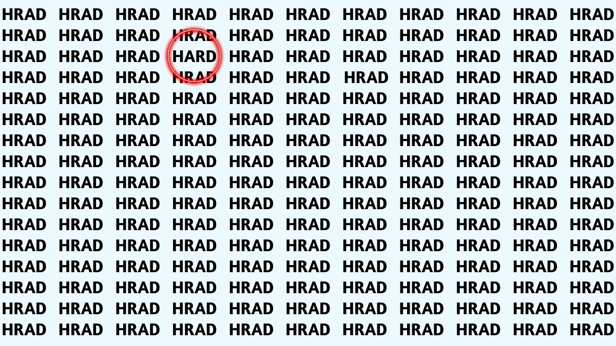Optical Illusion Visual Test: Within 5 Seconds Spot The Word HARD among HRADs