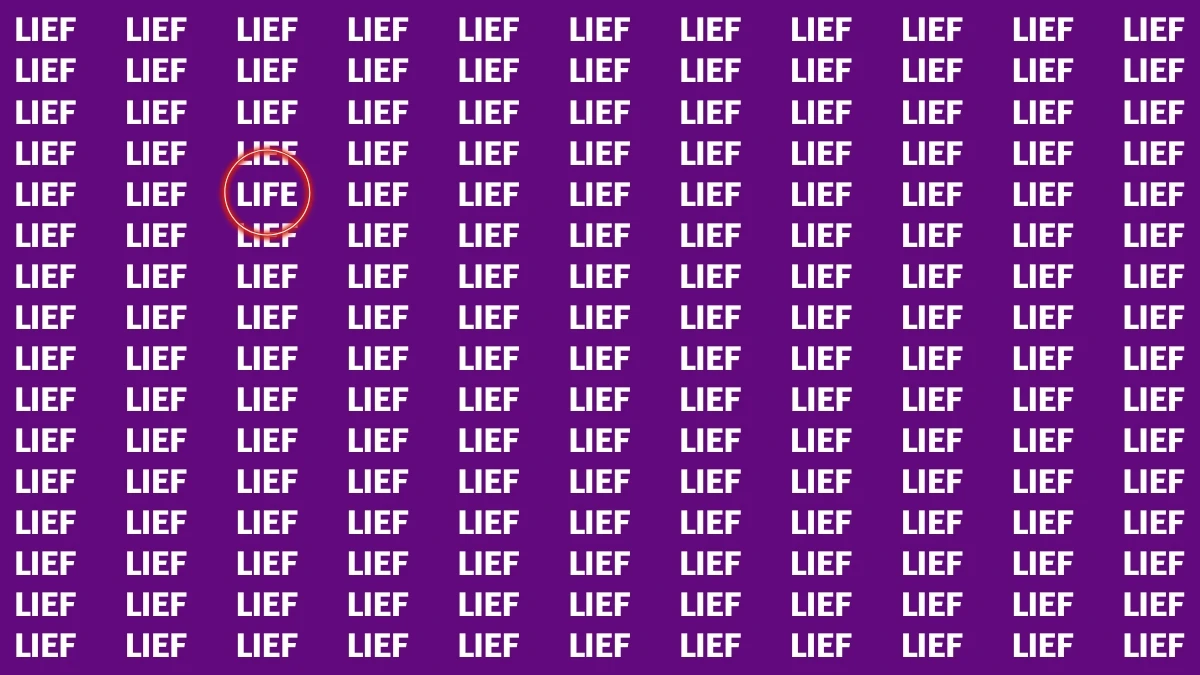 Optical Illusion Visual Test: Within 5 Seconds Spot The Word LIFE among LIEFs