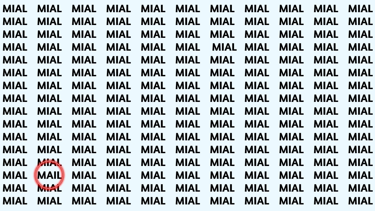Optical Illusion Visual Test: Within 5 Seconds Spot The Word MAIL among MIALs
