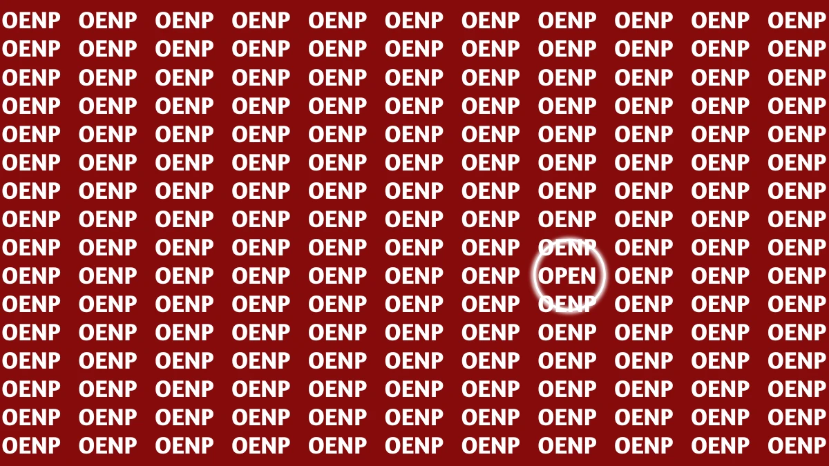 Optical Illusion Visual Test: Within 5 Seconds Spot The Word OPEN among OENPs